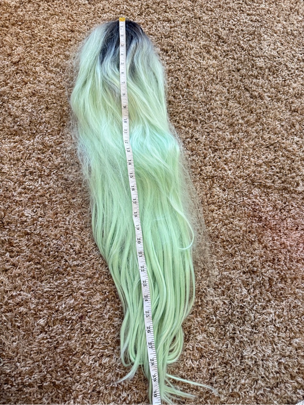 Green Ombre Long Women's Hair Extension Wig - Unbranded